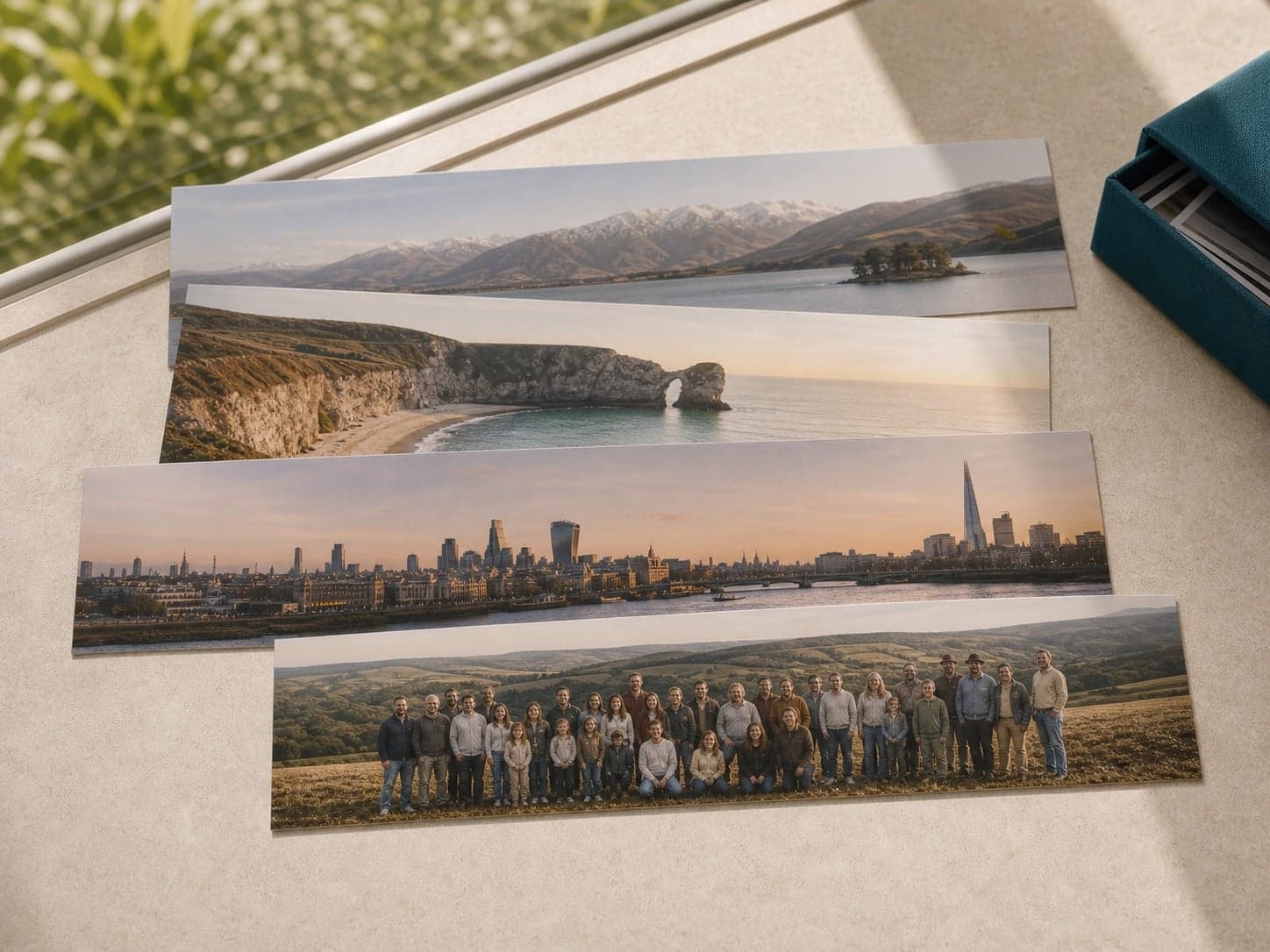 Panoramic Photo Prints shown as finished photographic prints