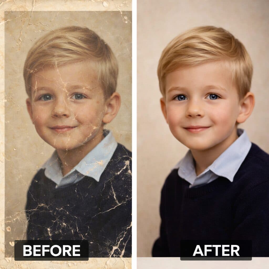 Repairing heavy fading and surface damage.