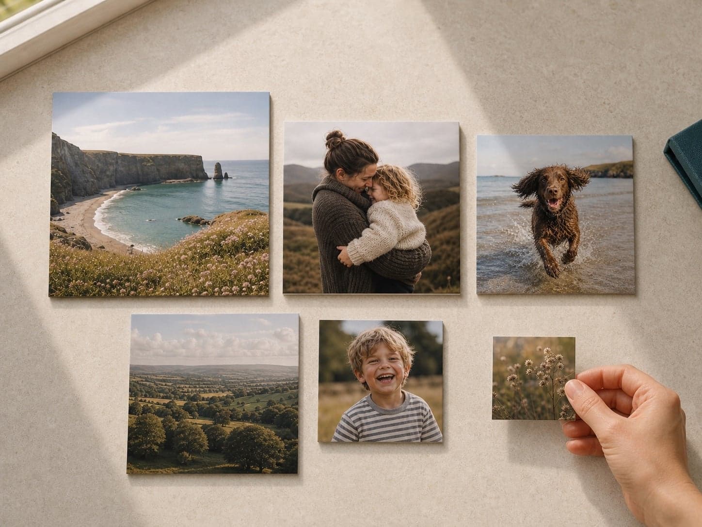 Square Photo Prints shown as finished photographic prints