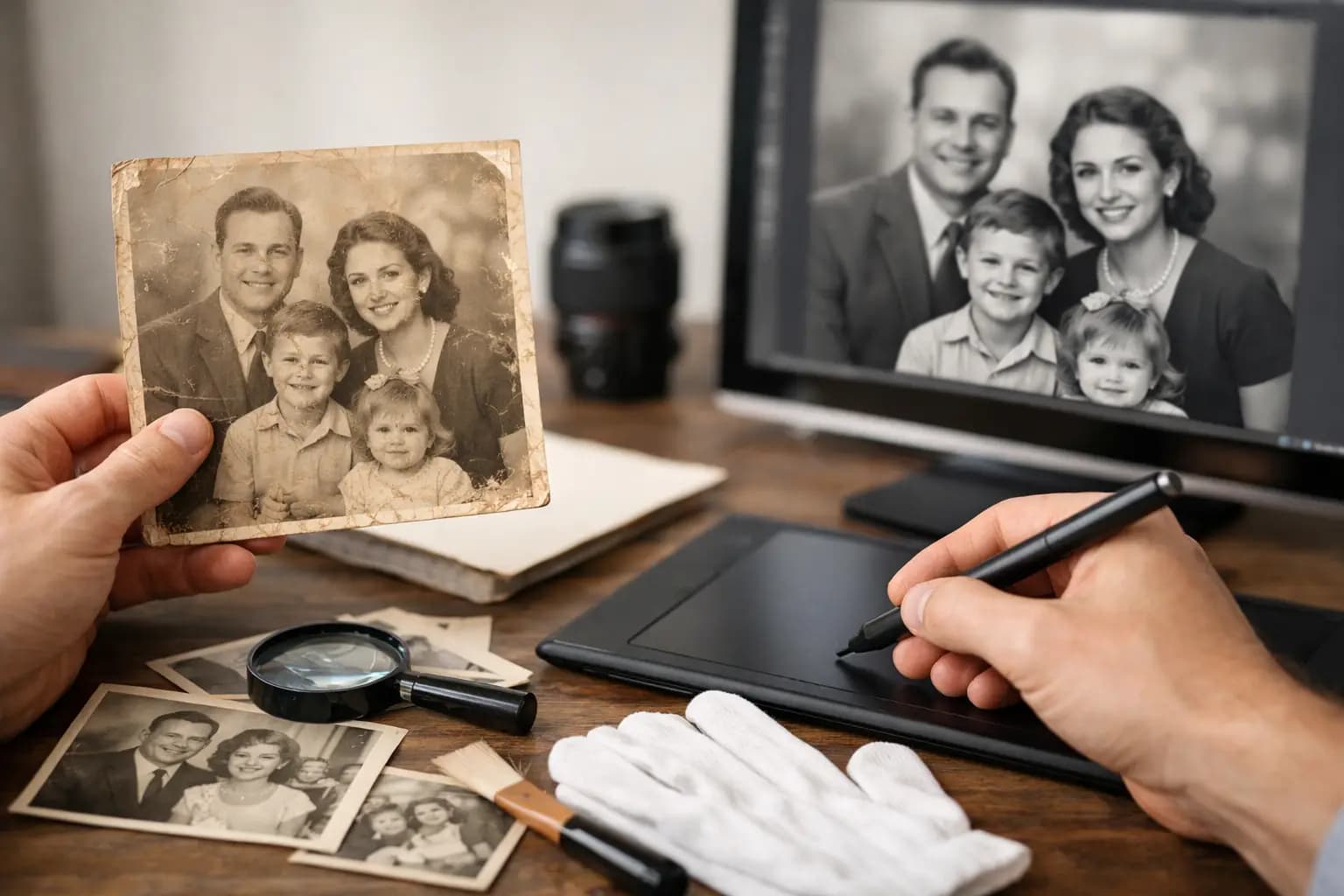 Restoring Faded Family Photographs Safely